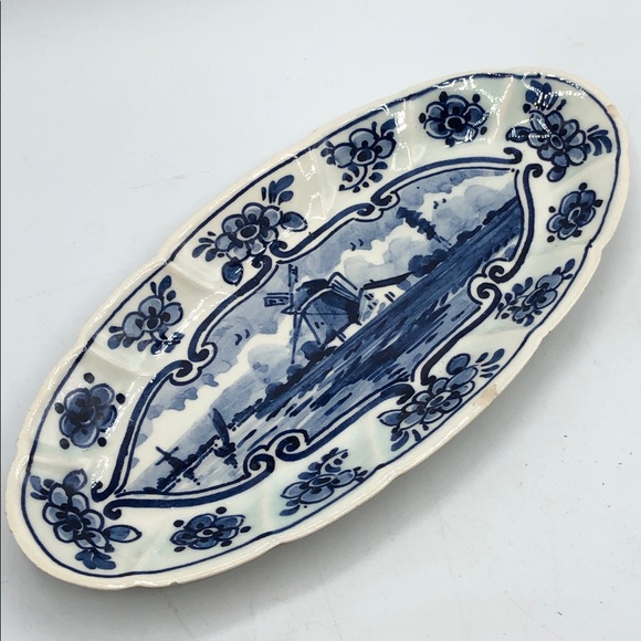 Deiftsbiauw Handpainted Holland Blue and white small dish